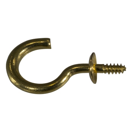 Midwest Fastener 3/32" x 15/32" x 1" Brass Shoulder Hooks 15PK 62672